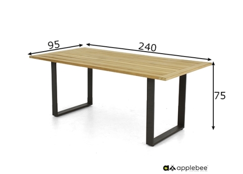 Söögilaud Apple Bee CONDOR tiik, 240x95xH75 cm