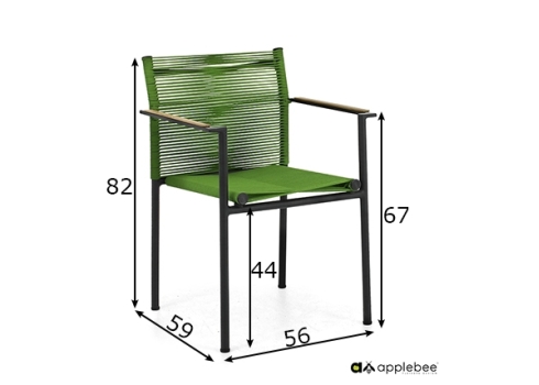 Aiatool Apple Bee JAKARTA mattmust / roheline, 56x59xH82 cm