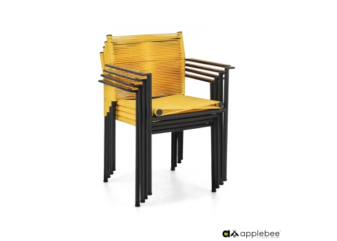 Aiatool Apple Bee JAKARTA mattmust / kollane, 56x59xH82 cm