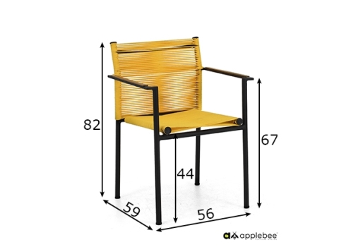 Aiatool Apple Bee JAKARTA mattmust / kollane, 56x59xH82 cm