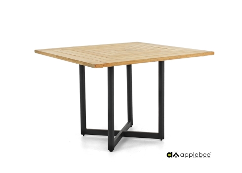 Söögilaud Apple Bee JAKARTA mattmust / tiik, 110x110xH76 cm