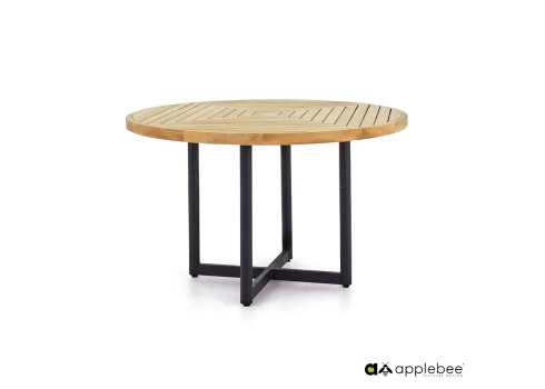 Söögilaud Apple Bee JAKARTA mattmust / tiik, D110xH76 cm