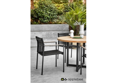 Söögilaud Apple Bee JAKARTA mattmust / tiik, D110xH76 cm