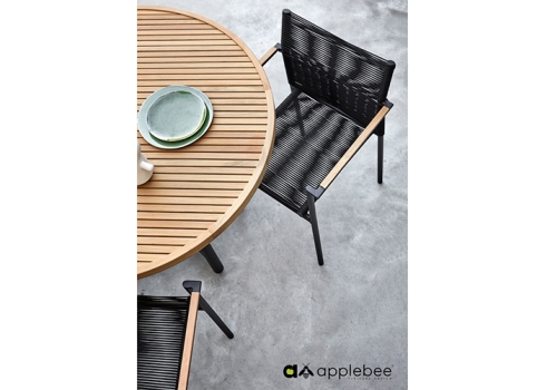 Söögilaud Apple Bee JAKARTA mattmust / tiik, D110xH76 cm