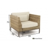 Tugitool Apple Bee LONG ISLAND tiik / helebeež, 96x89xH70 cm
