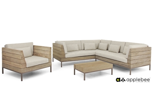 Tugitool Apple Bee LONG ISLAND tiik / helebeež, 96x89xH70 cm