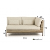 Diivan Apple Bee LONG ISLAND  tiik / helebeež vasak, 161x89xH70 cm