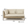 Diivan Apple Bee LONG ISLAND tiik / helebeež parem, 161x89xH70 cm