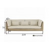 Diivan Apple Bee LONG ISLAND tiik / helebeež, 219x89xH70 cm