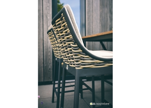 Baarikomplekt Apple Bee MILOU must / tiik / helehall, laud + 4 tooli