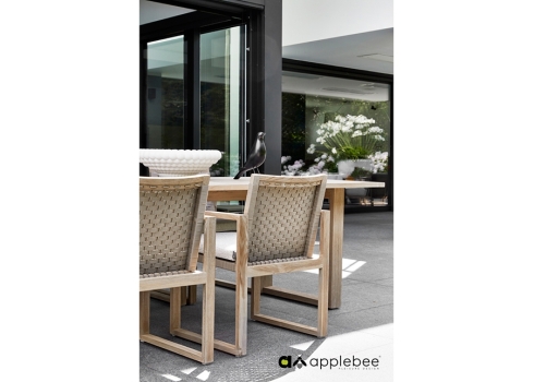 Söögitool Apple Bee ANTIGUA beež / tiik, 60x60xH81 cm