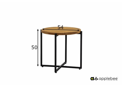 Diivanilaud Apple Bee CONDOR must / tiik, D54xH50 cm