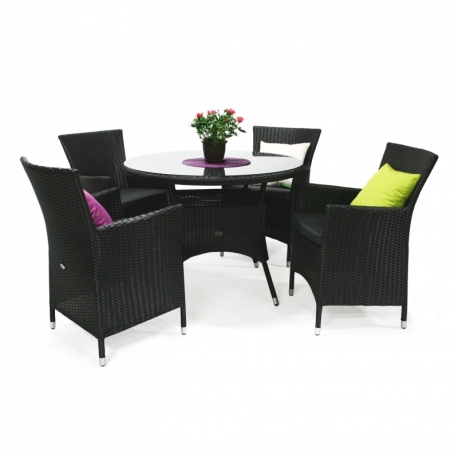 Tool WICKER-1 padjaga must, aiamööbel, HoReCa mööbel Tool WICKER-1 padjaga must, aiamööbel, HoReCa mööbel