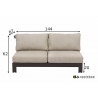 Diivan Apple Bee STICKS & MORE hall / beež, 144x87xH62 cm