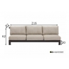 Diivan Apple Bee STICKS & MORE hall / beež, 216x87xH62 cm