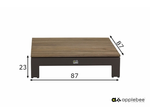 Diivanilaud apple Bee STICKS & MORE hall / tiigipuu, 87x87xH23 cm