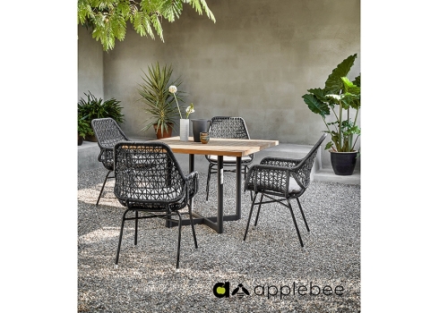 Söögitool Apple Bee ZARA must / helebeež, 53x62xH92 cm