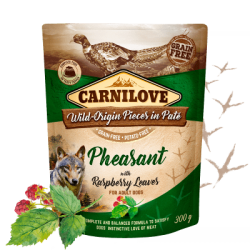 Carnilove Pouch Pheasant and Raspberry Leaves einekotike koertele 12x300g