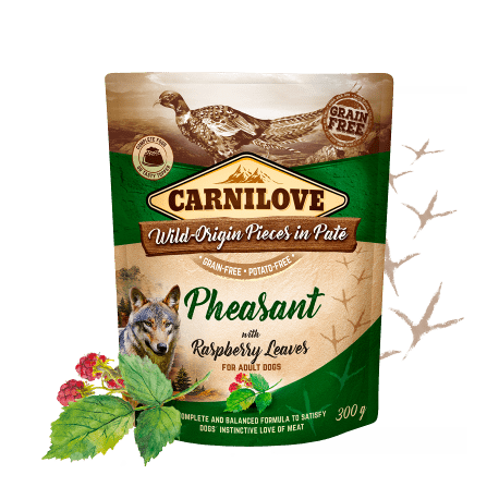 Carnilove Pouch Pheasant and Raspberry Leaves einekotike koertele 12x300g Carnilove Pouch Pheasant and Raspberry Leaves einekotike koertele 12x300g