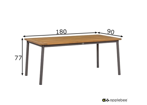Söögilaud Apple Bee BIJOU tiik / hall, 180x90xH77 cm