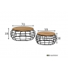 Diivanilaudade komplekt Apple Bee PURE tiik / must, 2 tk