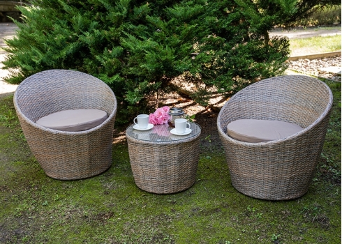 Aiamööbli komplekt Bello Giardino MODICO tumepruun, 2 tooli + laud