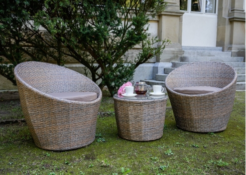 Aiamööbli komplekt Bello Giardino MODICO tumepruun, 2 tooli + laud
