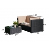 Aiamööbli komplekt Bello Giardino PIENO must, 2 nurgamoodulit + laud