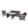 Aiamööbli komplekt Bello Giardino DIVINO hall, 2 tugitooli + diivan + laud