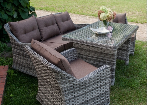 Aiamööbli komplekt Bello Giardino DIVINO hall, 2 tugitooli + diivan + laud