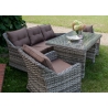 Aiamööbli komplekt Bello Giardino DIVINO hall, 2 tugitooli + diivan + laud