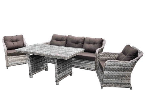 Aiamööbli komplekt Bello Giardino DIVINO hall, 2 tugitooli + diivan + laud