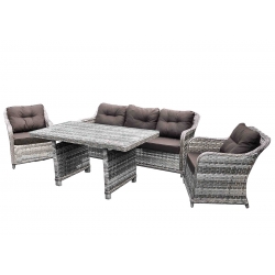 Aiamööbli komplekt Bello Giardino DIVINO hall, 2 tugitooli + diivan + laud