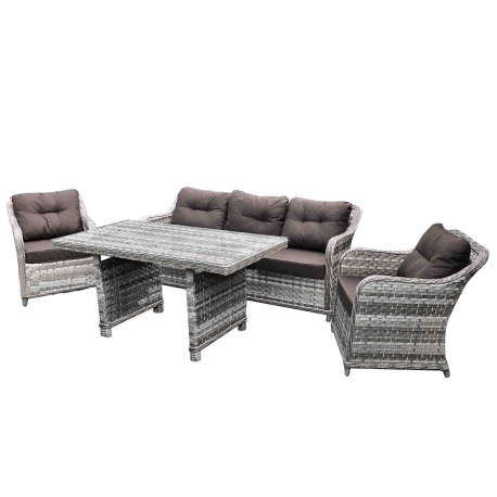 Aiamööbli komplekt Bello Giardino DIVINO hall, 2 tugitooli + diivan + laud Aiamööbli komplekt Bello Giardino DIVINO hall, 2 tugitooli + diivan + laud