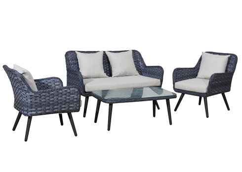 Aiamööbli komplekt Bello Giardino MODESTO hall, diivan + 2 tugitooli + diivanilaud