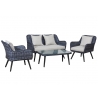 Aiamööbli komplekt Bello Giardino MODESTO hall, diivan + 2 tugitooli + diivanilaud