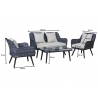 Aiamööbli komplekt Bello Giardino MODESTO hall, diivan + 2 tugitooli + diivanilaud