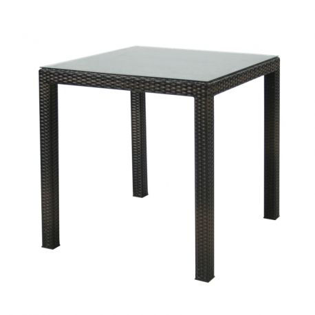 Laud WICKER 73x73xH71cm tumepruun, aiamööbel