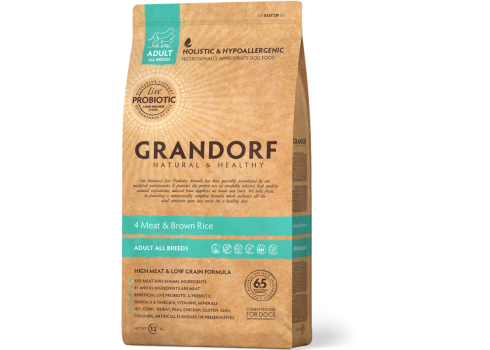 Grandorf Dog - 4 liha ja pruun riis 12kg - Adult koeratoit