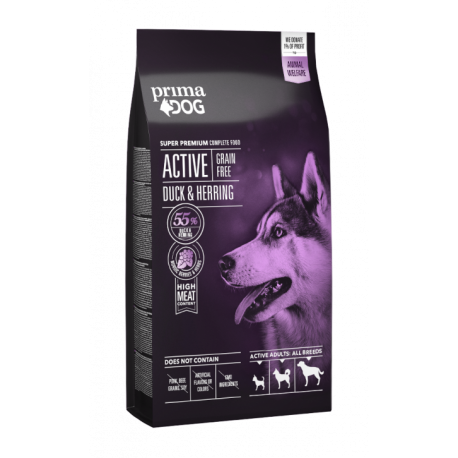 PrimaDog GRAIN FREE ACTIVE täistoit pardiliha-heeringa kõikidele täiskasvanud koertele 10kg PrimaDog GRAIN FREE ACTIVE täistoit pardiliha-heeringa kõikidele täiskasvanud koertele 10kg