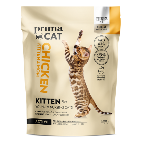 Prima Cat kassitoit kanalihaga kassipoegadele 2x1,4kg Prima Cat kassitoit kanalihaga kassipoegadele 2x1,4kg