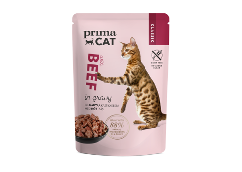 Prima Cat kassi einekotike veiseliha kastmes 28x85g