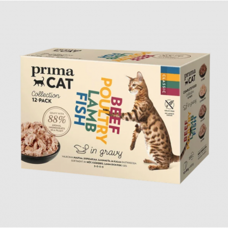 Prima Cat kassi einekotikeste valik linnulihaga 12x85g Prima Cat kassi einekotikeste valik linnulihaga 12x85g