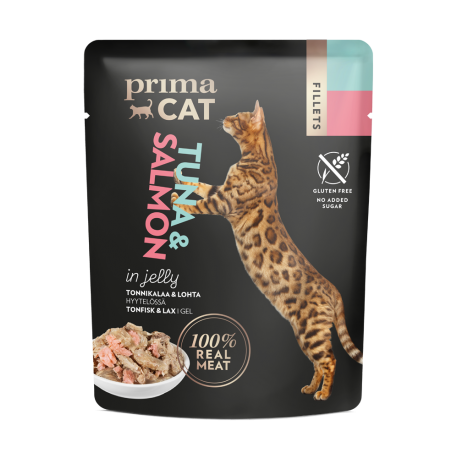Prima Cat kassi einekotike tuunikala lõhega tarrendis 24x50g Prima Cat kassi einekotike tuunikala lõhega tarrendis 24x50g