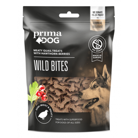 Prima Dog Wild Bitesi vutiliha ja viirpuuga koeramaius 4x100g Prima Dog Wild Bitesi vutiliha ja viirpuuga koeramaius 4x100g