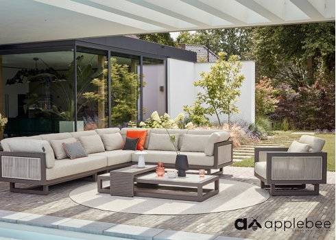 Diivan Apple Bee SANTORINI ROPE hall / beež, 159x82xH60 cm, vasak