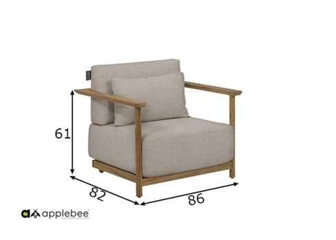 Tugitool Apple Bee ST.LUCIA tiik / beež, 86x82xH61 cm