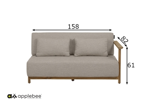 Diivan Apple Bee ST.LUCIA tiik / beež, 158x82xH61 cm, vasak