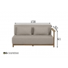 Diivan Apple Bee ST.LUCIA tiik / beež, 158x82xH61 cm, vasak