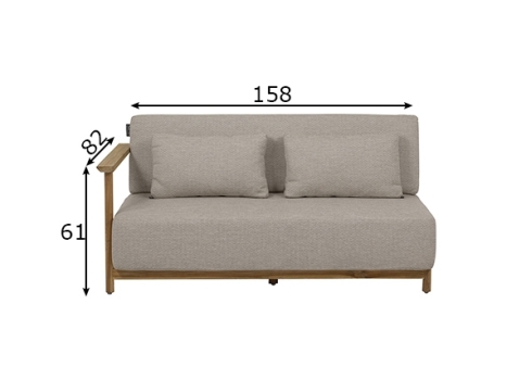 Diivan Apple Bee ST.LUCIA tiik / beež, 158x82xH61 cm, parem